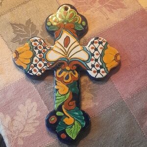 Colorful Ceramic Cross Wall Decor